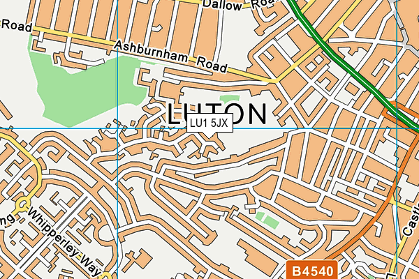 LU1 5JX map - OS VectorMap District (Ordnance Survey)