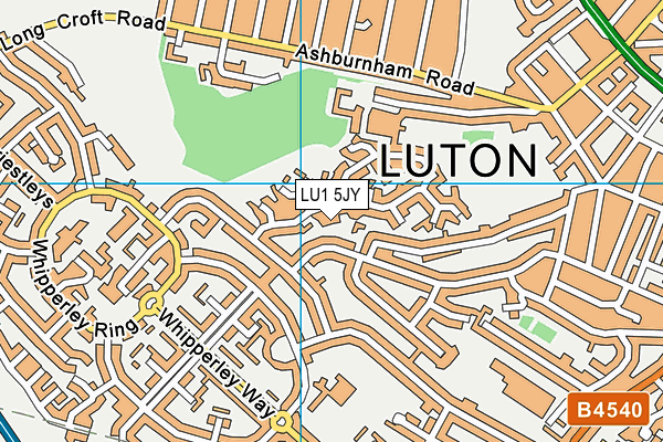 LU1 5JY map - OS VectorMap District (Ordnance Survey)