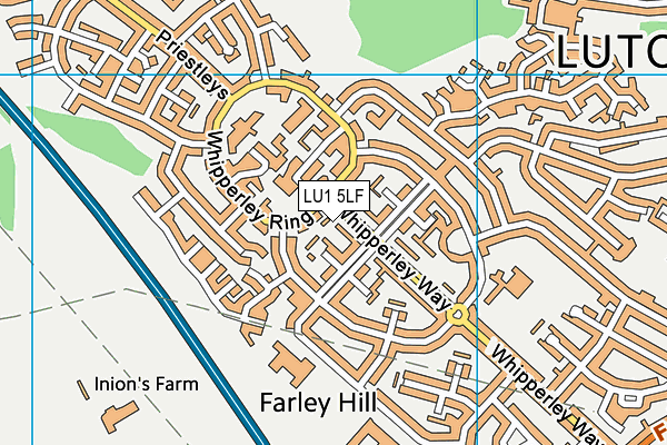 LU1 5LF map - OS VectorMap District (Ordnance Survey)