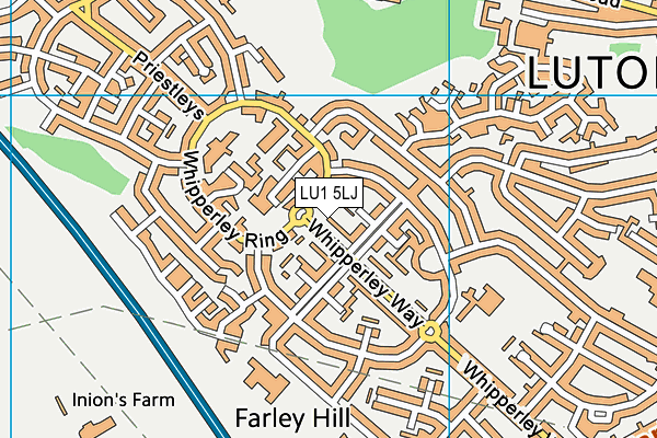 LU1 5LJ map - OS VectorMap District (Ordnance Survey)