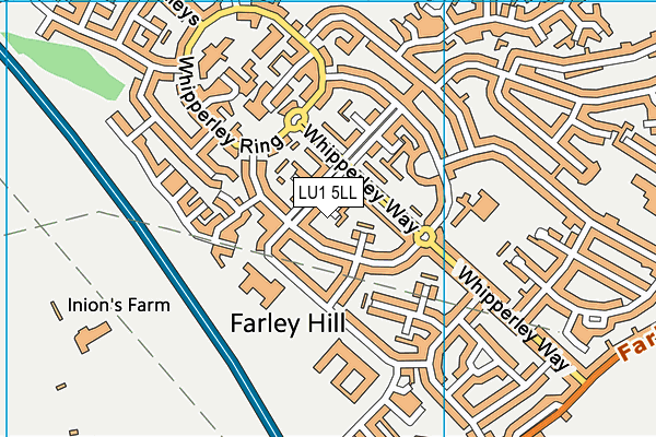 LU1 5LL map - OS VectorMap District (Ordnance Survey)