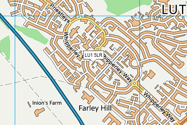 LU1 5LR map - OS VectorMap District (Ordnance Survey)