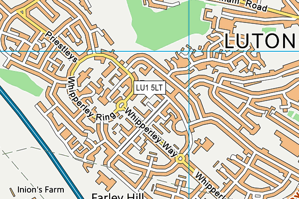 LU1 5LT map - OS VectorMap District (Ordnance Survey)