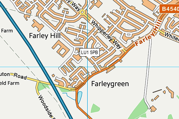 LU1 5PB map - OS VectorMap District (Ordnance Survey)