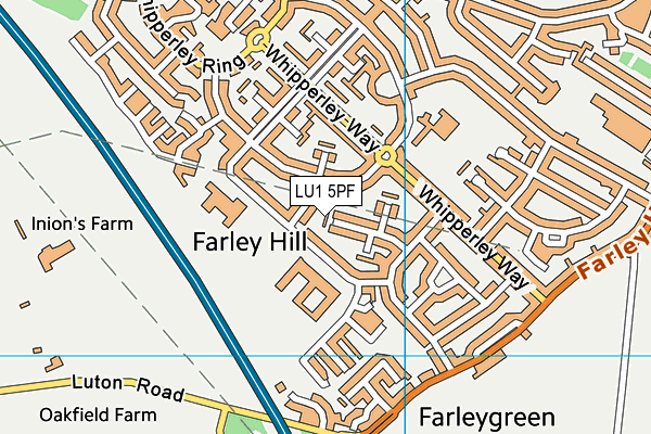 LU1 5PF map - OS VectorMap District (Ordnance Survey)