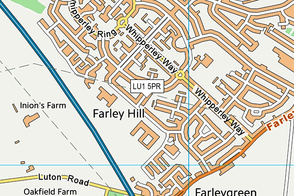 LU1 5PR map - OS VectorMap District (Ordnance Survey)