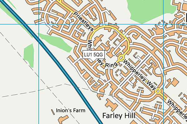 LU1 5QG map - OS VectorMap District (Ordnance Survey)