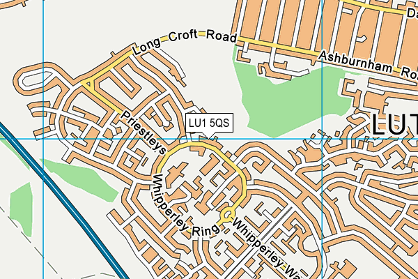 LU1 5QS map - OS VectorMap District (Ordnance Survey)
