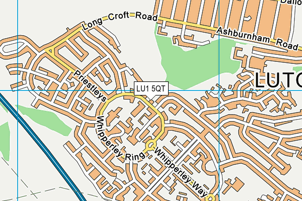 LU1 5QT map - OS VectorMap District (Ordnance Survey)