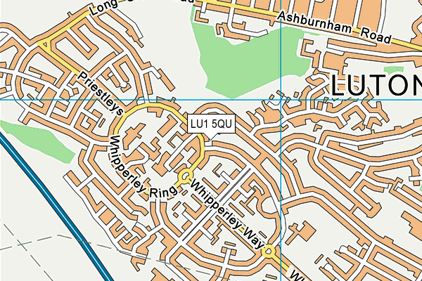 LU1 5QU map - OS VectorMap District (Ordnance Survey)