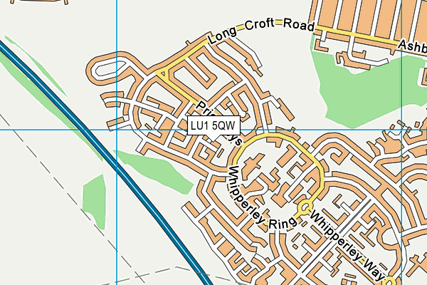 LU1 5QW map - OS VectorMap District (Ordnance Survey)