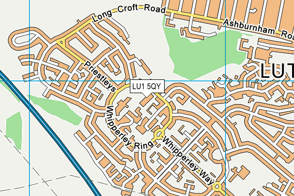 LU1 5QY map - OS VectorMap District (Ordnance Survey)