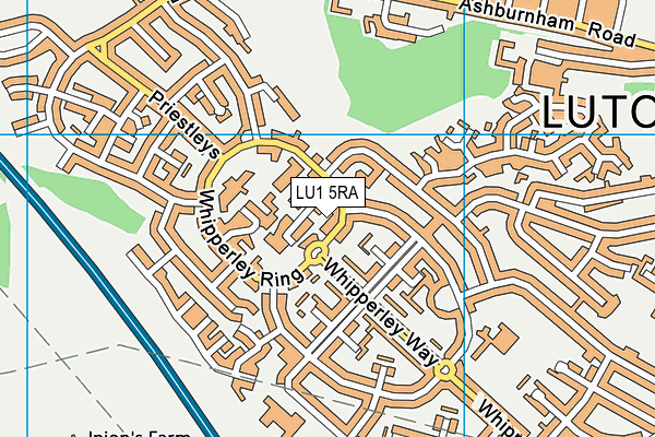 LU1 5RA map - OS VectorMap District (Ordnance Survey)