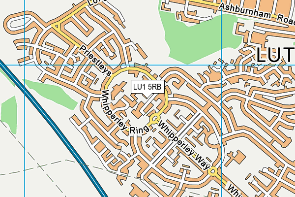 LU1 5RB map - OS VectorMap District (Ordnance Survey)
