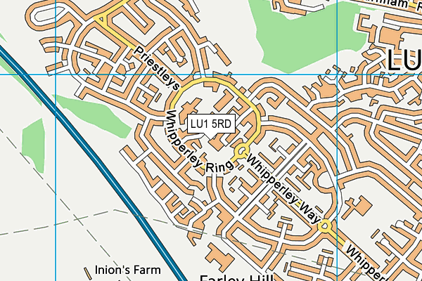 LU1 5RD map - OS VectorMap District (Ordnance Survey)