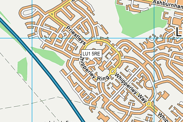 LU1 5RE map - OS VectorMap District (Ordnance Survey)
