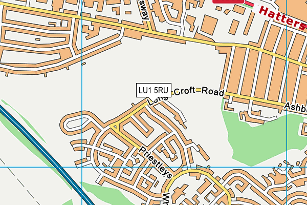 LU1 5RU map - OS VectorMap District (Ordnance Survey)