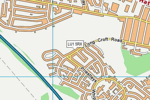 LU1 5RX map - OS VectorMap District (Ordnance Survey)