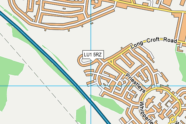 LU1 5RZ map - OS VectorMap District (Ordnance Survey)