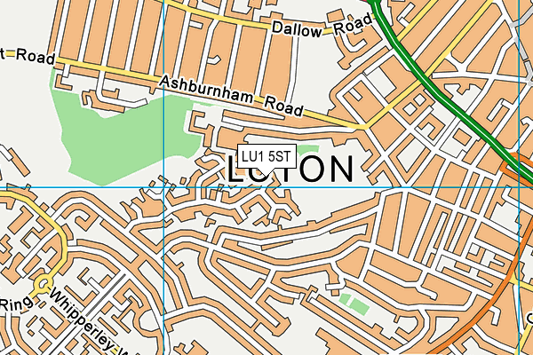 LU1 5ST map - OS VectorMap District (Ordnance Survey)