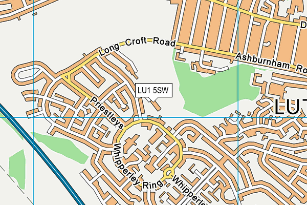 LU1 5SW map - OS VectorMap District (Ordnance Survey)