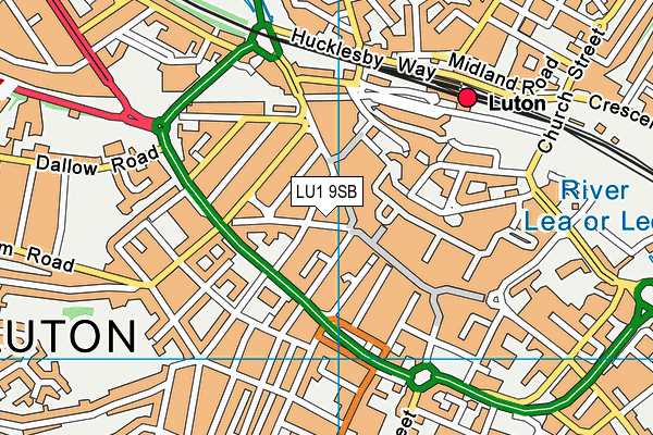 LU1 9SB map - OS VectorMap District (Ordnance Survey)