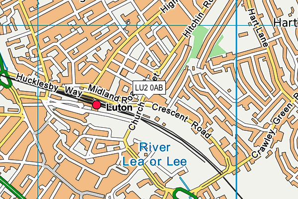 LU2 0AB map - OS VectorMap District (Ordnance Survey)