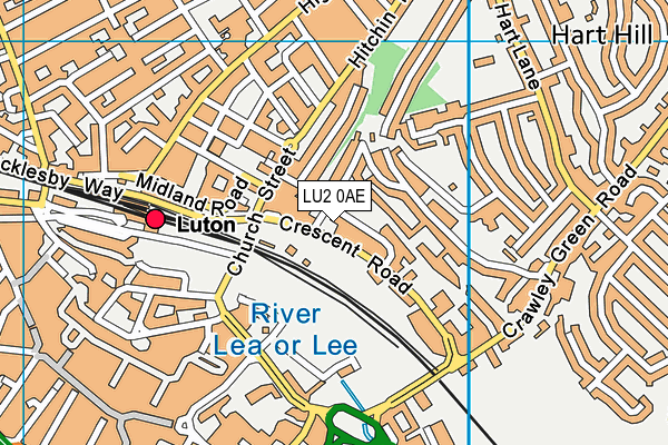 LU2 0AE map - OS VectorMap District (Ordnance Survey)