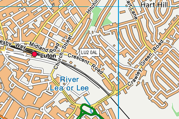 LU2 0AL map - OS VectorMap District (Ordnance Survey)