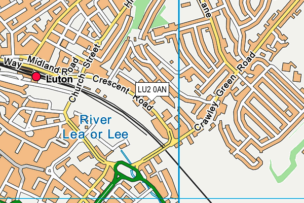 LU2 0AN map - OS VectorMap District (Ordnance Survey)