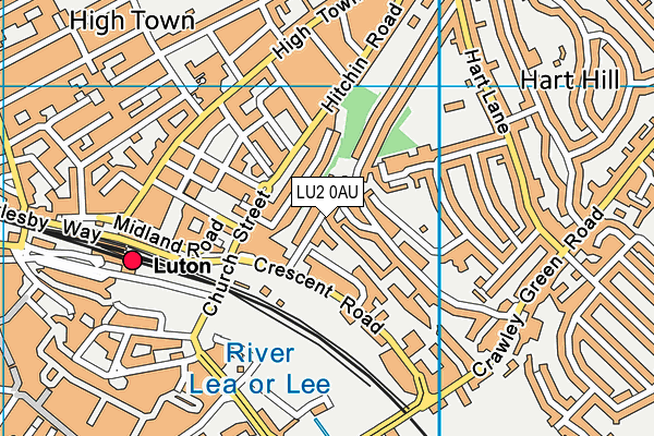 LU2 0AU map - OS VectorMap District (Ordnance Survey)