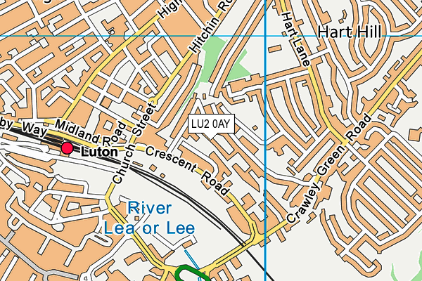 LU2 0AY map - OS VectorMap District (Ordnance Survey)