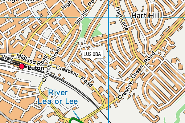 LU2 0BA map - OS VectorMap District (Ordnance Survey)