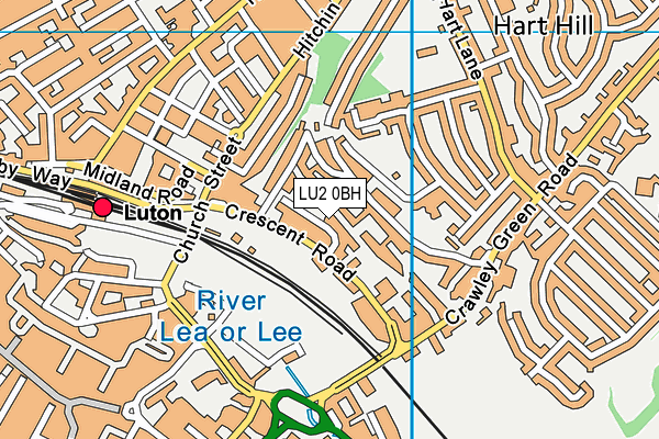 LU2 0BH map - OS VectorMap District (Ordnance Survey)