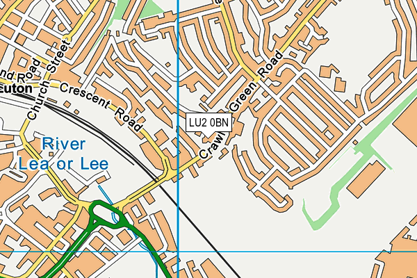 LU2 0BN map - OS VectorMap District (Ordnance Survey)