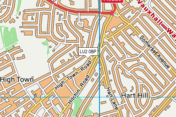 LU2 0BP map - OS VectorMap District (Ordnance Survey)
