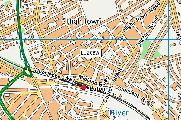 LU2 0BW map - OS VectorMap District (Ordnance Survey)