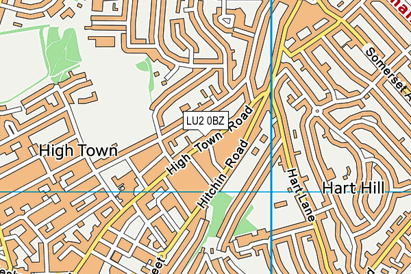 LU2 0BZ map - OS VectorMap District (Ordnance Survey)