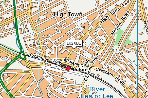 LU2 0DE map - OS VectorMap District (Ordnance Survey)