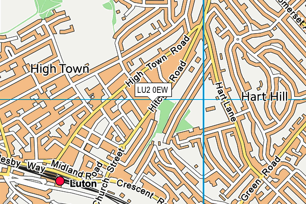 LU2 0EW map - OS VectorMap District (Ordnance Survey)