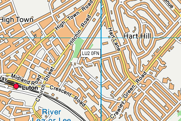 LU2 0FN map - OS VectorMap District (Ordnance Survey)