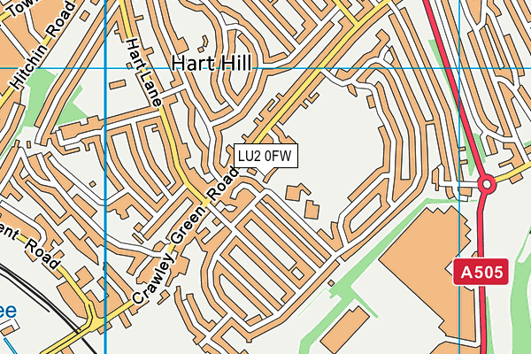 LU2 0FW map - OS VectorMap District (Ordnance Survey)