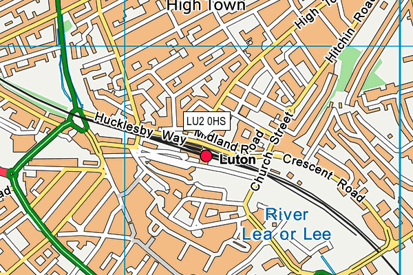 LU2 0HS map - OS VectorMap District (Ordnance Survey)