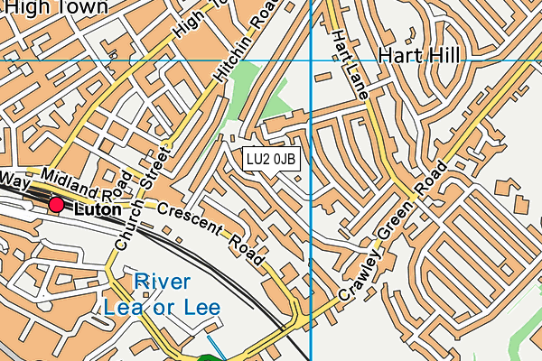 LU2 0JB map - OS VectorMap District (Ordnance Survey)