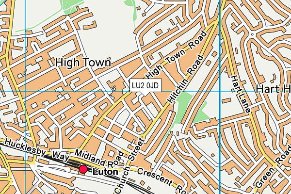 Hightown Community Sport And Arts Centre map (LU2 0JD) - OS VectorMap District (Ordnance Survey)