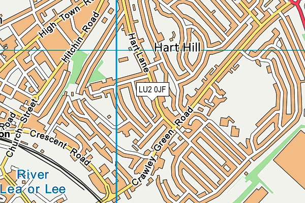 LU2 0JF map - OS VectorMap District (Ordnance Survey)