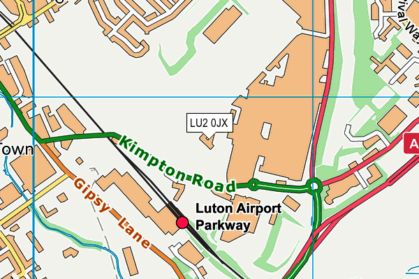 LU2 0JX map - OS VectorMap District (Ordnance Survey)