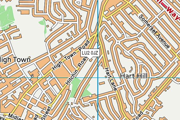 LU2 0JZ map - OS VectorMap District (Ordnance Survey)