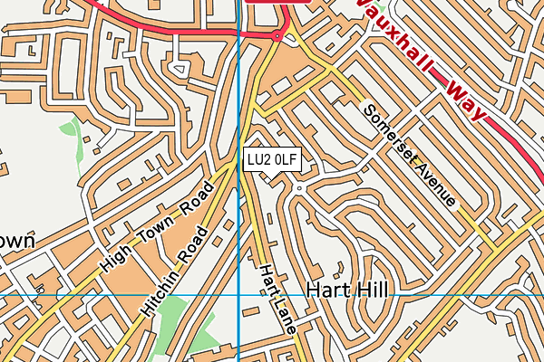 LU2 0LF map - OS VectorMap District (Ordnance Survey)