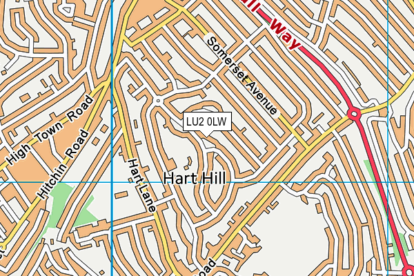 LU2 0LW map - OS VectorMap District (Ordnance Survey)